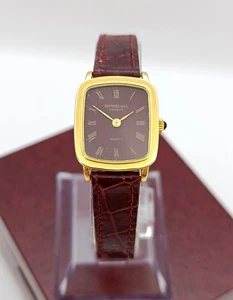 Raymond Weil Geneve Tank Womens Swiss Watch 18k Gold Plated Bordeaux Dial 9512 - Picture 1 of 14