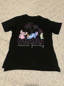 Disney Stitch Women’s XL (16-18) Short Sleeve Shirt Black New With Tags - Picture 1 of 4