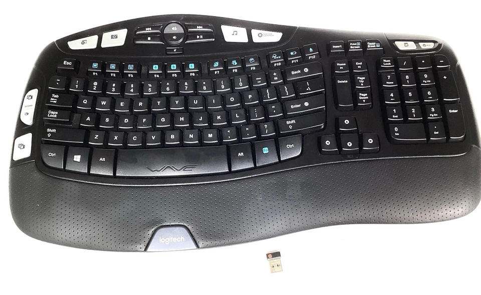 Logitech K350 Comfort Wave Wireless Keyboard No dongle tested - Image 1 of 4