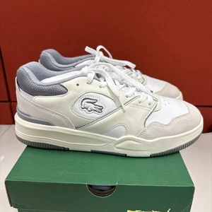 Lacoste Lineshot Leather Men's Shoes White-Grey 747SMA0062-081 Us9 - Picture 1 of 7