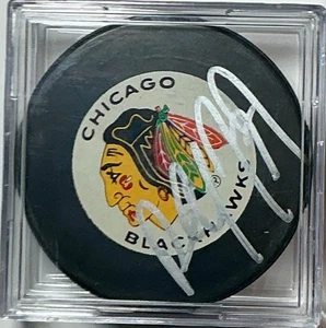 Paul Coffey autographed Chicago Blackhawks Trench Puck / JSA COA - Picture 1 of 2