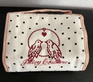 Juicy Couture Weiß Rosa Roll-Up Kulturbeutel Schmuck Kosmetik Beutel Tasche 6,5” x 5” - Bild 1 von 9