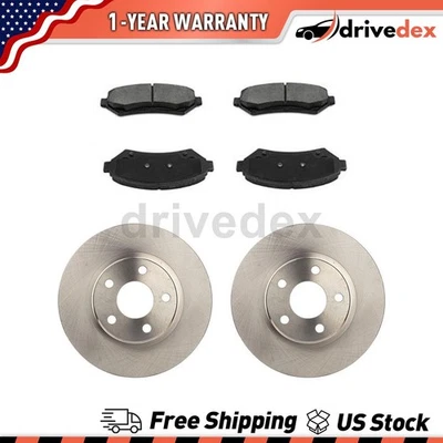 Front Rotors Ceramic Brake Pads For 2000 2001 2002 2003 2004 Chevrolet Impala_DV - Image 1 of 4