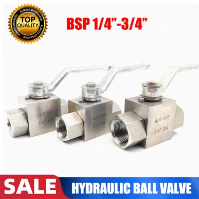 Hydraulic Shut-Off Ball Valve G1/4" - 3/4" BSP 304 Stainless Steel - Image 1 of 4