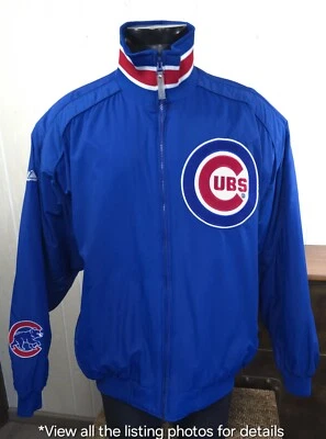 Chaqueta forrada de lana Dugout vintage de los Chicago Cubs Majestic Collection XXL Foto 1 de 4