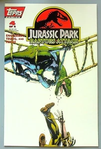 Jurassic Park: Raptors Attack #4 ~ TOPPS 1994 ~ Michael Golden en estado bastante bueno/casi nuevo - Imagen 1 de 2