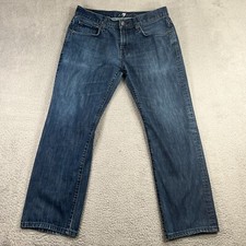 7 For All Mankind Jeans Mens 34x29 Carsen Blue Denim Straight Leg Med Wash
