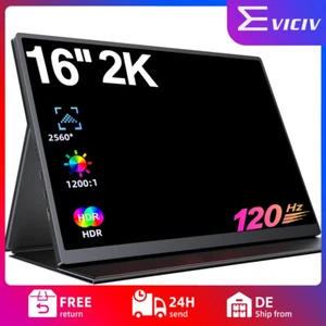 Moniteur Portable EVICIV 16" 2K QHD 120Hz 2560*1600 Type C Écran pour Xbox PS4 5 - Photo 1/7
