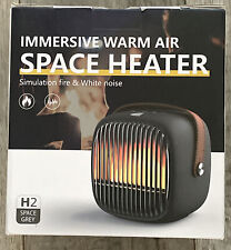 Immersive Warm Air Space Heater Simulation Fire & White Noise