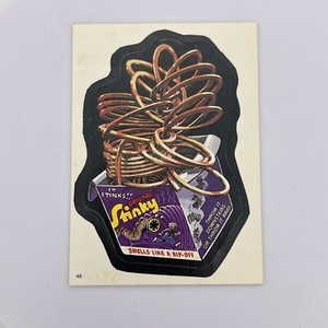 Wacky Packages Stinky Vtg Topps 1986 "Slinky" Parody Sticker Trading Card #46