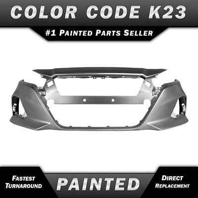 NEW Painted K23 Silver Front Bumper Cover for 2019-2022 Nissan Altima S SL SR SV Foto 1 de 4