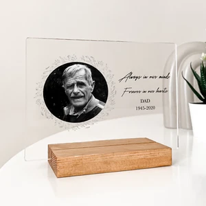 PERSONALIZED Forever In Our Hearts Home Décor Custom Wood Stand Engraved Gift - Picture 1 of 8