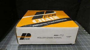 Peer Chain 80H-3R 1" x 5/8" 10ft Triple-Strand Roller Chain One Connecting Link - Picture 1 of 6
