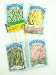 Mini Plant Labels & Gardening American Seed String Bean Veggie Cleome Flower Lot - Picture 1 of 11