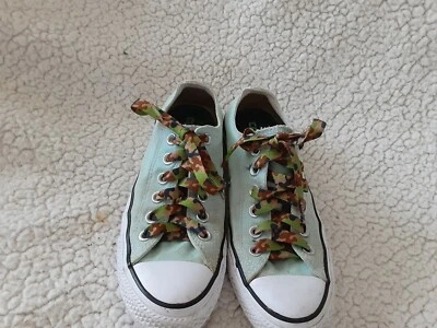 Converse низкий топы мяты перечной новом зеленый с светло-коричневый, размер 7 аккуратно б/у. - Изображение 1 из 4