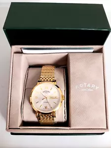 New Full Set Rotary Windsor Gb0530309 Sunburst Dial Gold tone Men's Watch - Picture 1 of 6