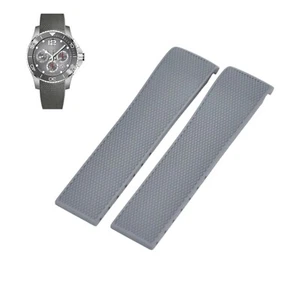 Correa de reloj de goma gris 21 mm para Longines L682154964 HydroConquest L3.883.4 - Imagen 1 de 7