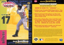 1995 Collector's Choice #CG10b David Justice - - Near Mint