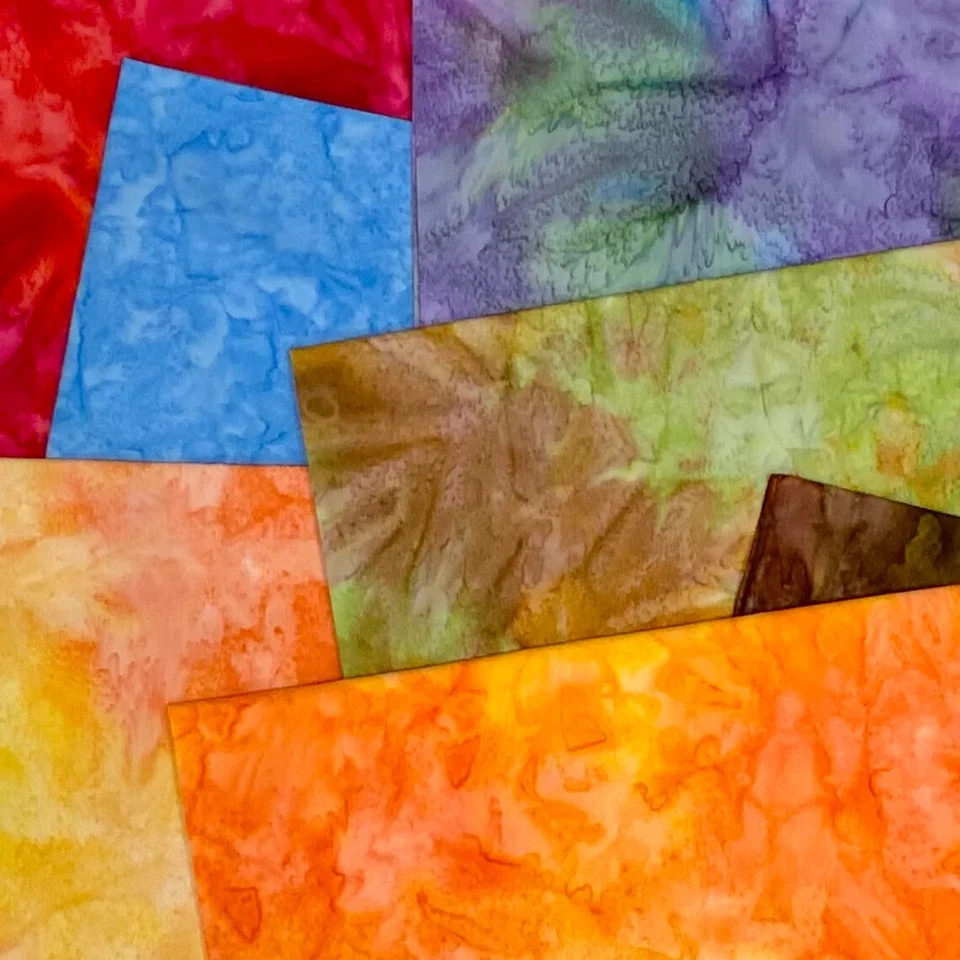 Lot of 14 Random Handpaint Fat Quarters Lunn Fabrics Artisan Batiks Cotton FQ - Image 1 of 3