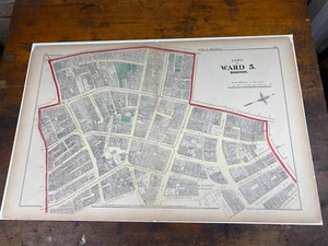 1874 Boston Karte ~ Boston & Globe Theater, Freimaurertempel, Innenstadtüberquerung!!! - Bild 1 von 22