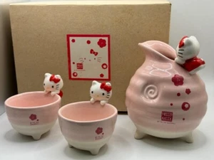 1976 Hello Kitty ceramic sake cup set with box Japan Retro Cup set - Picture 1 of 20