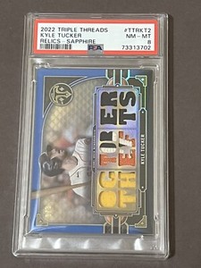 2022 Topps Triple Threads Kyle Tucker Relics Sapphire Jersey Patch 1/3 - PSA 8