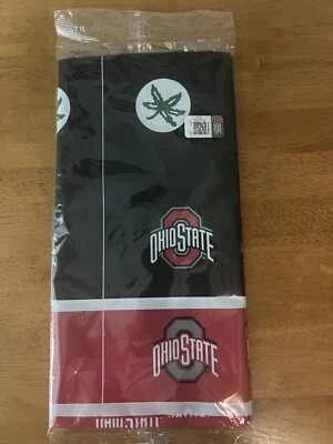 Ohio State Buckeyes NCAA  Sports Plastic Table Cloth  54" x 108" Tailgate Party - Image 1 of 2
