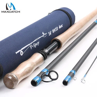 Maxcatch Spey Fly Rod 9/10WT 14FT 4Pieces Medium-fast Fly Fishing Rod & Rod Tube - Image 1 of 4