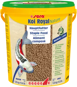 Cubo de 21 litros Sera Koi Royal Medium Nature 4 mm / Alimentador de peces de estanque - Imagen 1 de 1