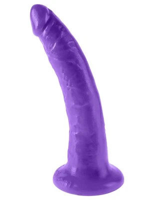 Dillio 7" Slim Dildo Purple - Realistic Dong w/ Suction Cup - Image 1 of 4