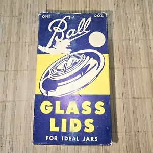 BOX OF 12 VINTAGE BALL WIRE BAIL MASON JAR GLASS LIDS FOR IDEAL W/BOX - Picture 1 of 7