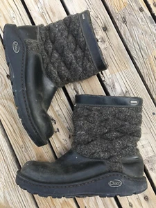 Chaco Gray Quilted Arbora Wool Waterproof Boots Leather Vibram Size 8.5 Women’s - Picture 1 of 12
