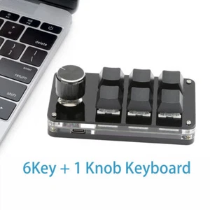 One-Handed Mechanical Keyboard: Programmable, Mini 6-Key with Knob - Picture 1 of 5