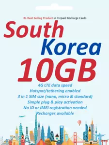 * Weekly special * South Korea Travel-15 days 10GB data SIM 4G/LTE SK Telecom - Picture 1 of 2