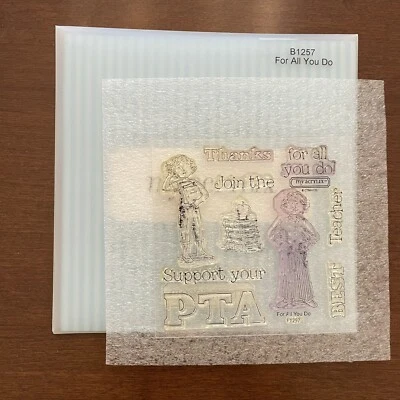 Juego de sellos Close To My Heart CTMH B1257 FOR ALL YOU DO pta profesor agradecimiento apoyo Foto 1 de 2