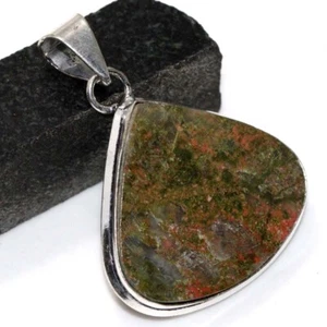 Unakite 925 Silver Plated Gemstone Handmade Pendant 1.6" Jewelry Gift JW - Picture 1 of 3