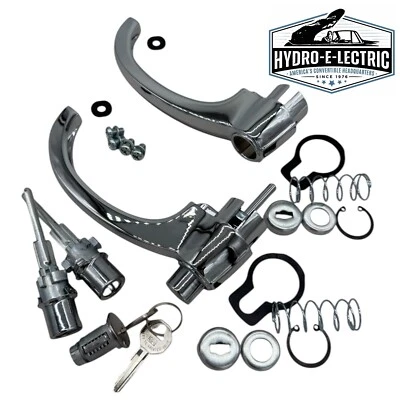 全新 1960 - 1966 雪佛兰和吉姆西卡车门锁和把手套装 带匹配点火 — 第 1/4 张图片