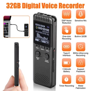 32GB Digital Audio Voice Recorder Activated Dictaphone Support WAV /MP3 Format - Picture 1 of 7