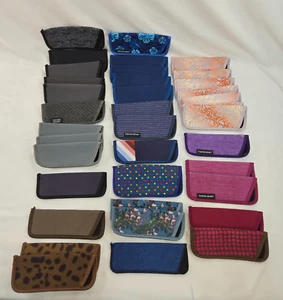Foster Grant Eyeglass 34 Case Sleeve Pouch Lot Mixed Designs Clean Lightweight - Picture 1 of 24