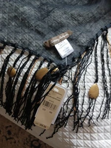 Tommy Bahama  Fringed Linen With Multiple Charms Black NWT - Picture 1 of 5