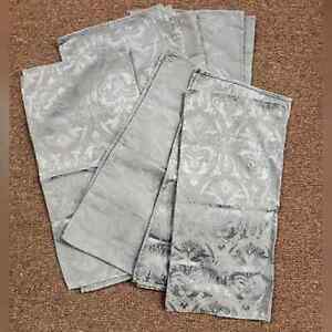 Lot of 10 cloth napkins 17" square blue fabric paisley jacquard