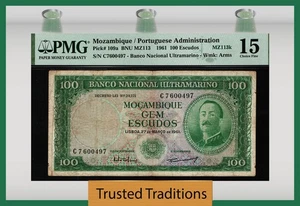 TT PK 109a 1961 MOZAMBIQUE PORTUGUESE ADMIN 100 ESCUDOS PMG 15 CHOICE FINE - Picture 1 of 2