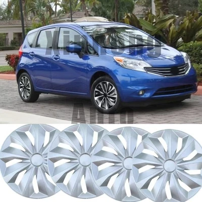 15" inch Hubcaps For Nissan Versa 2008-2016 Wheel Rim Covers Snap On Silver 4pcs - Imagem 1 de 4