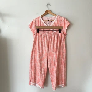 Garnet Hill asiatisches Wickel-Pyjama-Set kurze Hose & T-Shirt rosa Damengröße Large - Bild 1 von 14