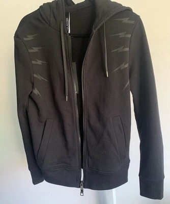 Sudadera con Capucha Neil Barrett Fair Isle Manga Thunderbolt Cremallera Talla XS Foto 1 de 4