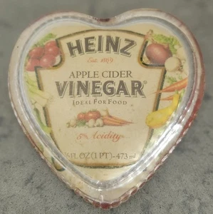 Vintage HEINZ Vinegar Advertising Heart Shaped Paperweight With Beaded Edge RARE - Picture 1 of 5