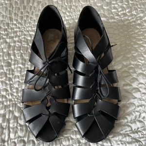 Office Black Leather Sandals Size 6 New - Picture 1 of 6