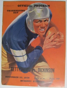 Gettysburg v. Dickinson College Football Programm 23. November 1939 (J8) - Bild 1 von 5