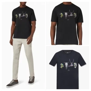 BNWT PAUL SMITH T-SHIRT - LUXURY BLACK 'SKULL LINE UP' T-SHIRT SIZE XL - Picture 1 of 3