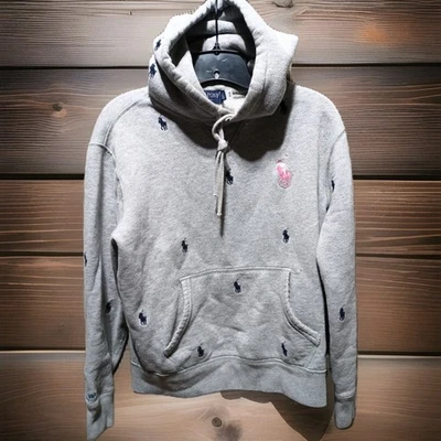 Pullover gris con capucha Pink Pony/Ralph Lauren edición limitada Sp para mujer Foto 1 de 4